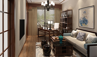 整木定制花鳥古韻新中式風(fēng)格，別墅全屋效果