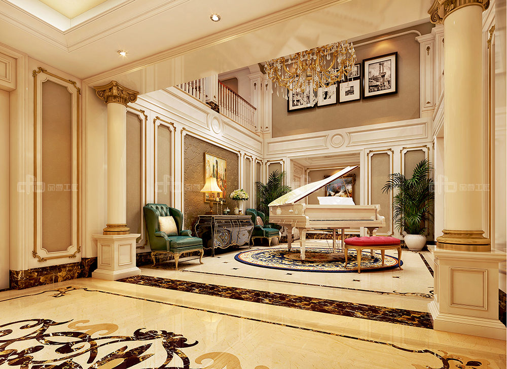 整木定制法式風(fēng)格,金色別墅裝修案例效果圖(圖5) 整木定制法式風(fēng)格,金色別墅裝修案例效果圖(圖5)