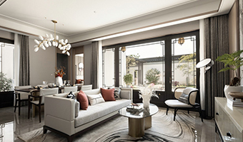 142㎡中式庭院整木定制，樣板間案例