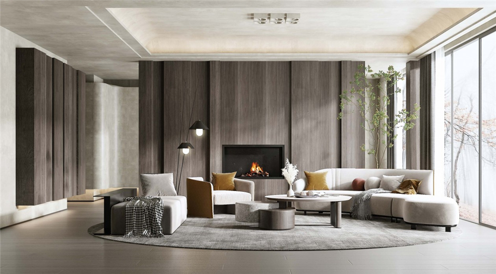 客廳墻面是定制護(hù)墻板還是墻布?(圖1) 全屋定制,定制家居,整木定制