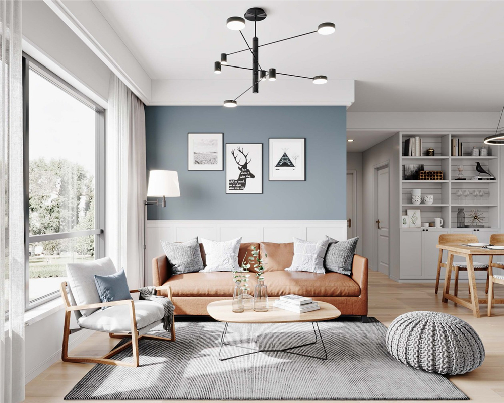 客廳墻面是定制護(hù)墻板還是墻布?(圖4) 全屋定制,定制家居,整木定制